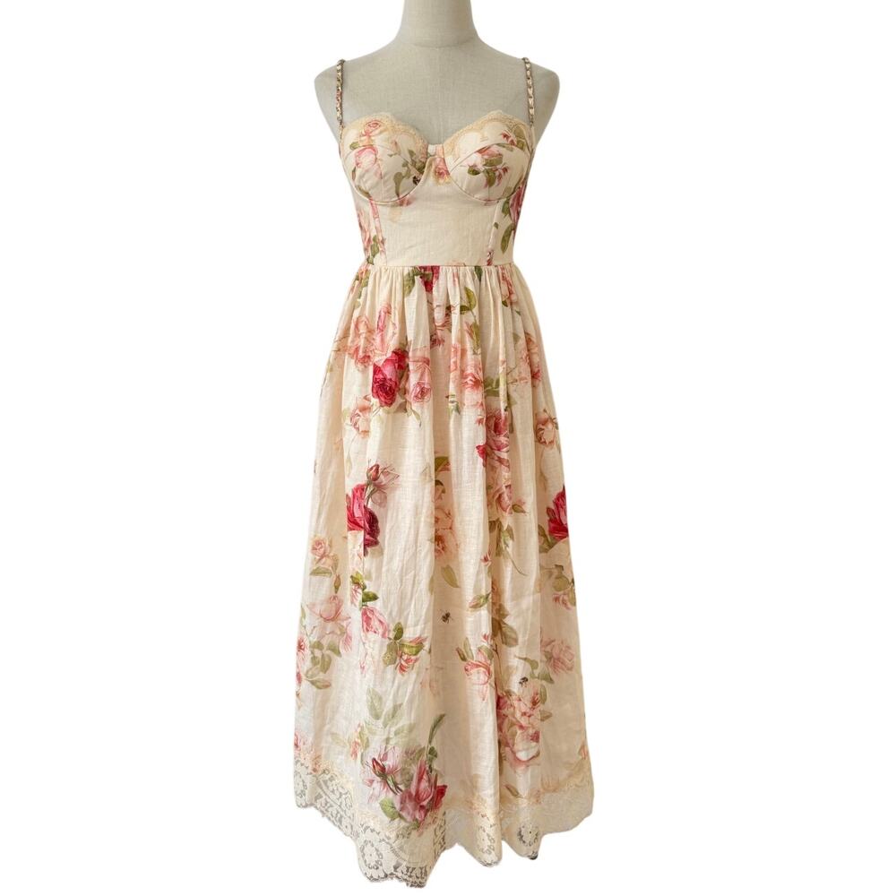 Roselight Picnic Midi Dress